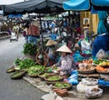 People at the Thu Bon market in Hoi An, Vietnam Royalty Free Stock Photo