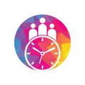 People Time Logo. time successful health logo icon vector.