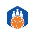 People Time Logo. time successful health logo icon vector.