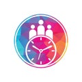 People Time Logo. time successful health logo icon vector.