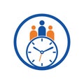 People Time Logo. time successful health logo icon vector.