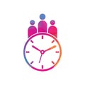 People Time Logo. time successful health logo icon vector.