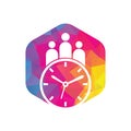 People Time Logo. time successful health logo icon vector.