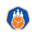 People Time Logo. time successful health logo icon vector.