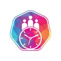 People Time Logo. time successful health logo icon vector.