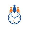 People Time Logo. time successful health logo icon vector.