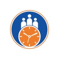 People Time Logo. time successful health logo icon vector.