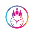 People Time Logo. time successful health logo icon vector.