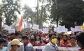 Khowai, India - February 17 2022: TIPRA Motha party people demanding for Village committee Election