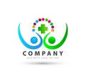People together colorful circles new trendy high quality professional logo