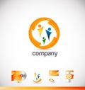 People together logo icon design Royalty Free Stock Photo