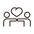 People together love heart community and partnership line icon Royalty Free Stock Photo