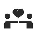 People together love heart community and partnership silhouette icon