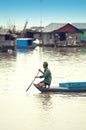 People from Tonle Sap lake. Cambodia Royalty Free Stock Photo