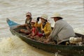 People from Cambodia. Tonle Sap Lake. Royalty Free Stock Photo