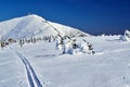 People and tourist hostels in winter in the Giant Mountains Royalty Free Stock Photo