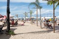 People tourists on the beach of Morro de Sao Paulo in the city of Cairu, Brazil