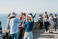People or tourists at Cape Roca in Portugal. Royalty Free Stock Photo