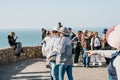 People or tourists at Cape Roca in Portugal. Royalty Free Stock Photo