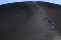 People Tourists Hiking on Inferno Cone at Craters of the Moon National Monument