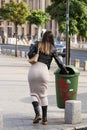 People and tourists walking in Bucharest Old Town, Romania, 2022 Royalty Free Stock Photo