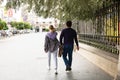 People and tourists walking in Bucharest Old Town, Romania, 2022 Royalty Free Stock Photo