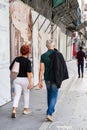 People and tourists walking in Bucharest Old Town, Romania, 2022 Royalty Free Stock Photo