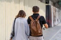 People and tourists walking in Bucharest Old Town, Romania, 2022 Royalty Free Stock Photo