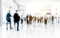 People at a trade fair hall Royalty Free Stock Photo