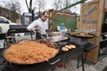 People trade food in annual traditional crafts fair