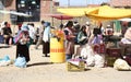 People trade at the street market in El Alto, La Paz, Bolivia