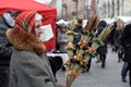 People trade traditional palm bouquets, Vilnius