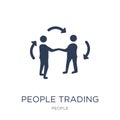 People Trading icon. Trendy flat vector People Trading icon on w