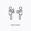 People Trading outline icon. Simple linear element illustration. Isolated line People Trading icon on white background. Thin