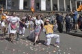 People in traditional Ecuadorean dresses dance