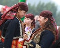 People in traditional folk costume of The National Folklore Fair in Koprivshtica Royalty Free Stock Photo