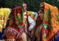 People in traditional folk costume of The National Folklore Fair in Koprivshtica Royalty Free Stock Photo