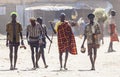 People in traditional village of Dassanech tribe. Omorato, Ethiopia.