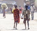 People in traditional village of Dassanech tribe. Omorato, Ethiopia.