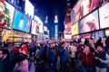 People and the traffic of Times Square, new york Royalty Free Stock Photo