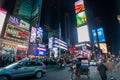 People and the traffic of Times Square, new york Royalty Free Stock Photo