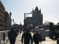 People and Traffic on Tower Bridge, London