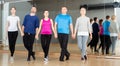 People training celtic dances in studio Royalty Free Stock Photo