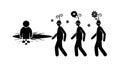 People Transition Timeline Silhouette Art, vector design Generative AI Royalty Free Stock Photo