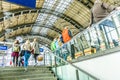 People travel at Alexanderplatz subway station in Berlin