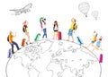 People travel around the world and Global concept