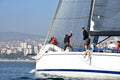 People traveling by big sailing ship