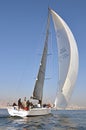 People traveling by big sailing ship