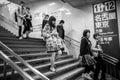 People traveling by very popular Tokyo Metro in the capital of Japan Royalty Free Stock Photo