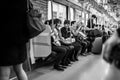 People traveling by very popular Tokyo Metro in the capital of Japan Royalty Free Stock Photo